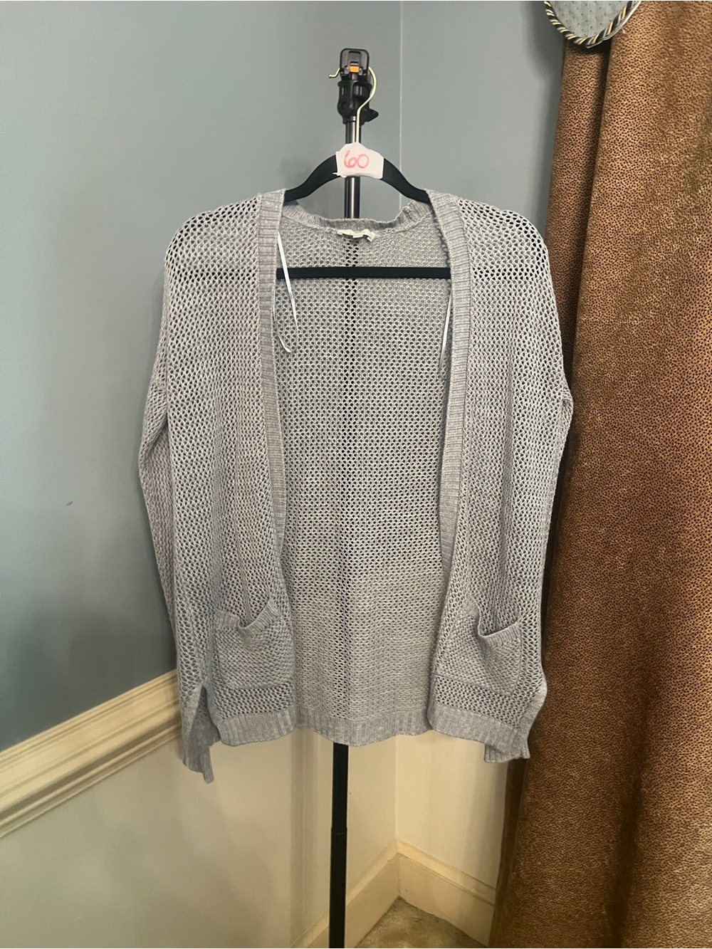 Mudd Light Gray Open-Weave Women's Cardigan